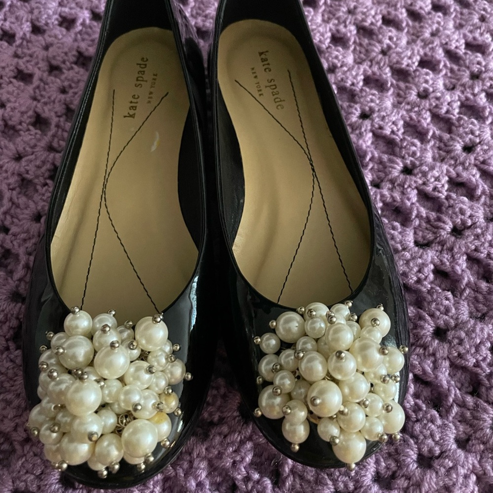 Kate Spade Black With Pearls Flat Shoes ♠️